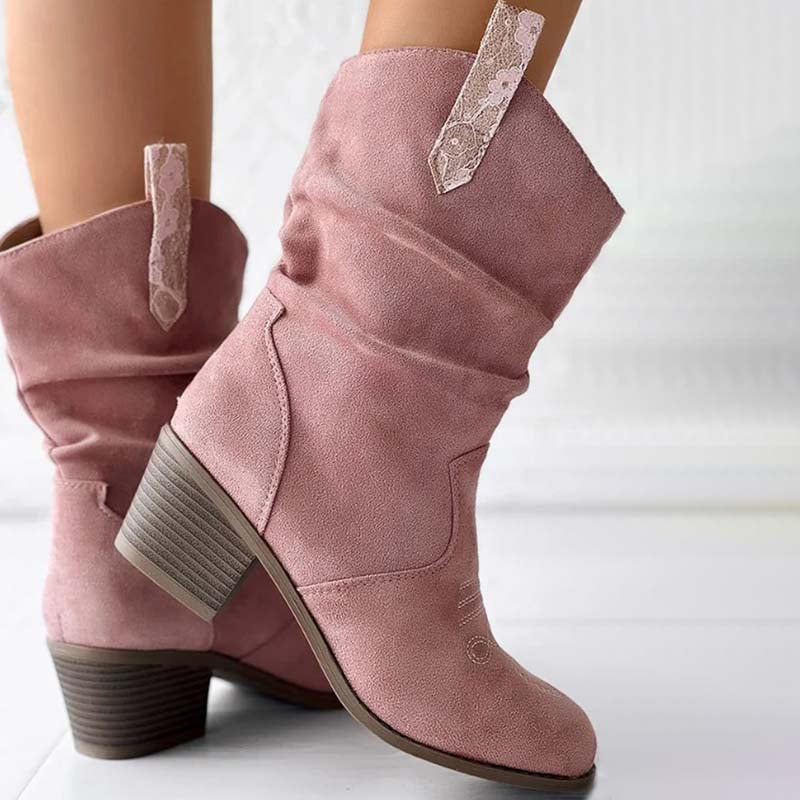 Botin vaquero de gamuza