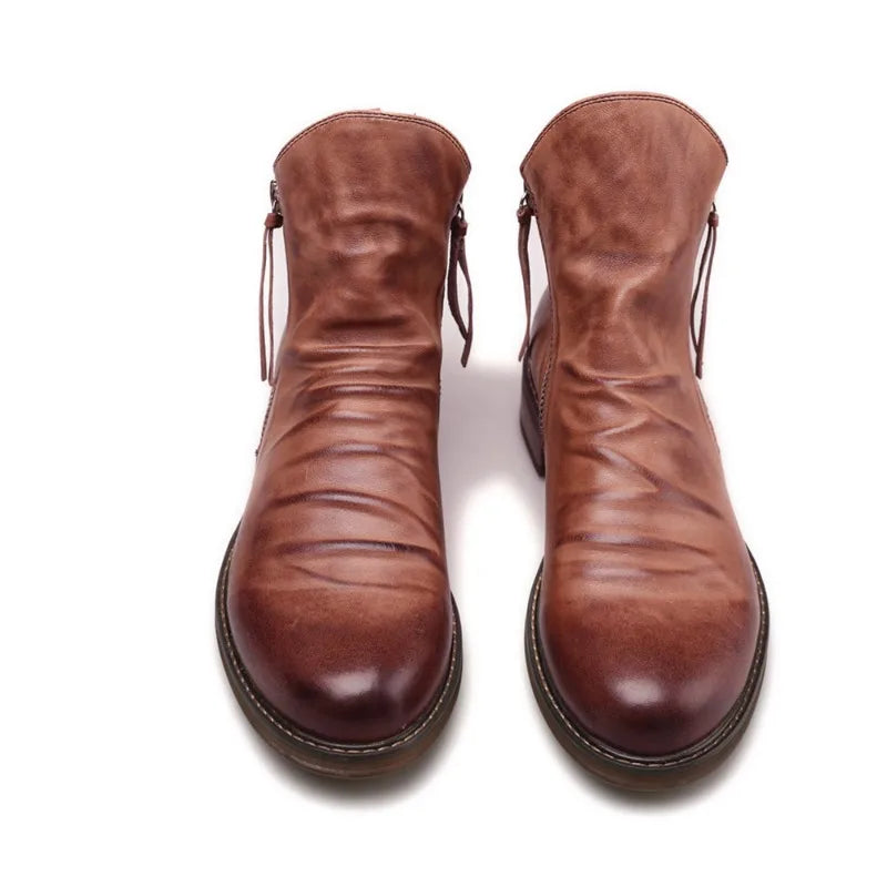 Zapato de piel caña alta