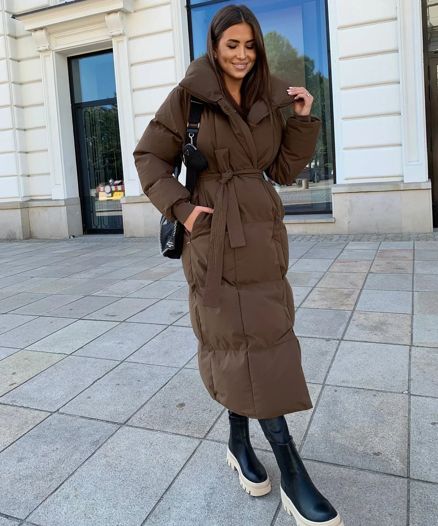 Chaqueta puffer larga