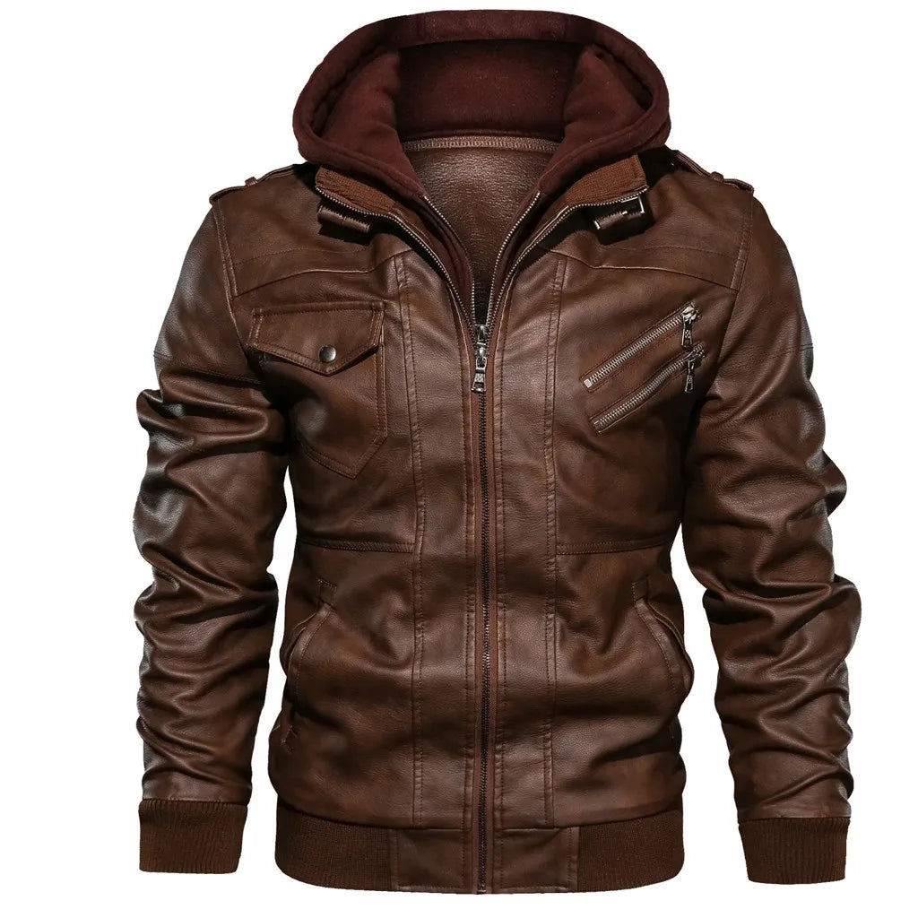 Chaqueta motoquera con capucha Ring