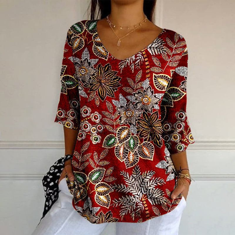 Blusa Estampada Retro Vayolet