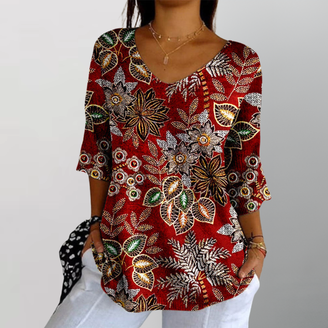 Blusa Estampada Retro Vayolet