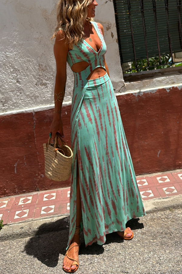 Vestido Con Abertura Tie-dye